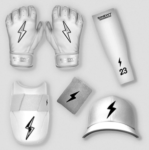 Gants de frappe de baseball Sinewy, multicolores, en cuir, avec logo Lightning, pour l'entraînement. - Product Image 2