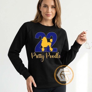 Sweat-shirt décontracté en molleton de coton éco-responsable 500g pour femme, brodé sur le devant, collection automne-hiver, haute qualité, motif Sigma Gamma Rho - Product Image 4