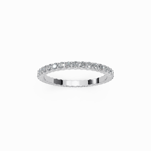 แหวนเพชรทรงกลมดีไซน์ใหม่ เพชรเลี้ยงในห้องปฏิบัติการ ตัวเรือนทองคำขาว 18K หรูหรา รับรองโดย IGI แหวนหมั้นและแหวนแต่งงานสำหรับผู้หญิง อินเดีย - Product Image 1