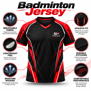 Maillot de badminton haut de gamme avec tissu respirant, construction légère et coupe confortable pour les joueurs de badminton en salle - Product Image 6