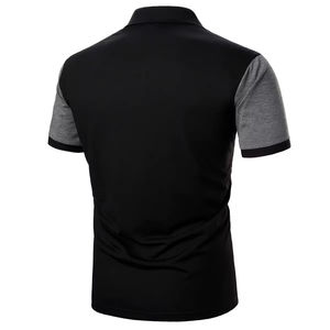 เสื้อถักสีดำสำหรับผู้ชาย ผ้าฝ้าย 100% ระบายอากาศได้ดี กันน้ำ ไร้รอยต่อ ป้องกันรอยยับ มีกระเป๋าโลโก้ด้านหน้า 6 แผง สไตล์ลำลอง - Product Image 1