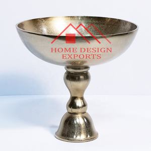 Tazón Grande de Aluminio con Pedestal para Centros de Mesa de Boda, Recipiente para Bebidas con Base de Pedestal, Recubrimiento de Níquel Metálico - Product Image 4