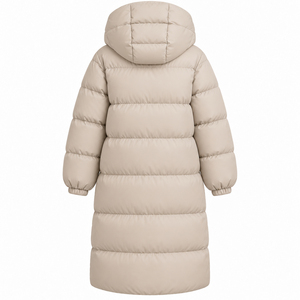 Manteau long matelassé à capuche pour femme, entièrement zippé, épais et rembourré, pour l'hiver, avec poches latérales, chaud, décontracté, pour l'extérieur, mode, OEM - Product Image 2