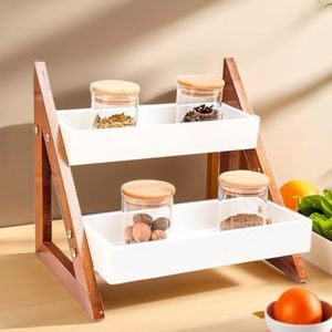 Étagère de rangement multifonctionnelle en bois pour cuisine, support pour épices, pots, ustensiles, vaisselle, assiettes - Product Image 1