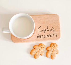 Bandeja de Madera Ecológica Moderna con Logotipo Personalizado Grabado, Tabla de Servir Desayuno de Madera de Caucho Sólido Natural - Product Image 4