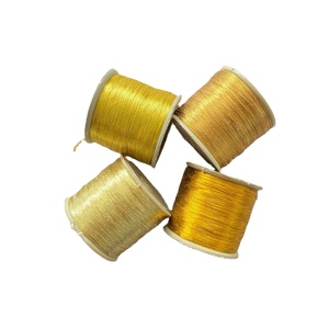 Fil Lurex teint couleur or polyester Dayalji de haute qualité pour le tissage de fil métallique à tricoter plat pour la broderie à la main - Product Image 1