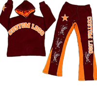Ensemble survêtement homme grande taille personnalisé imprimé, sweat à capuche épais en molleton de coton et pantalon de survêtement ample, style streetwear hiver