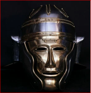 Casque romain médiéval antique avec visage d'homme, casque romain gaulois/de centurion - Product Image 2