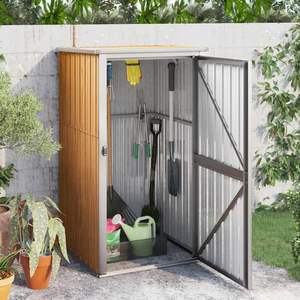 Caseta de Jardín Grande de Acero Galvanizado Marrón para Herramientas - Product Image 1