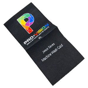 Etiqueta tejida bordada Cmnd, rectangular, cosida, lavable, con borde cortado a láser para prendas de vestir - Product Image 3