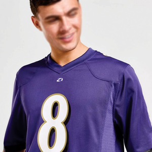 Maillot de football violet en gros d'usine, uniforme de football de haute qualité, t-shirt de sport en maille pour adulte imprimé par transfert thermique pour club - Product Image 3