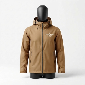 High Quality <b>Men</b> Winter Sporty Waterproof <b>Rain</b> <b>Jacket</b> Hooded <b>Lightweight</b> Packable Breathable Outdoor Front Logo - Product Image 1