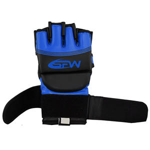 Nouveaux gants de kick-boxing MMA à demi-doigts avec logo personnalisé pour femmes et hommes, pour l'entraînement, avec fermeture à boucle et crochet pour le poignet, cuir de qualité supérieure - Product Image 3