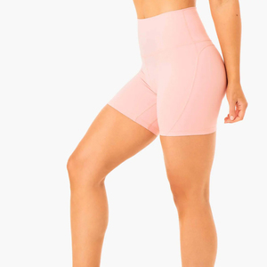 Nouveau design – Short de sport respirant et écologique pour femme, taille haute, grande taille, en tricot, avec cordon de serrage et poche zippée - Product Image 4