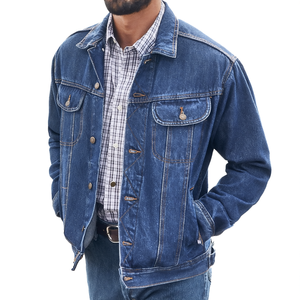 Veste en jean pour homme, finition délavée moderne, avec boutons décoratifs et légère tenue usée, pour un style décontracté - Product Image 3