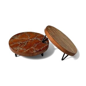 3 Tier <b>Rotating</b> Cake <b>Stand</b> Set Wooden Look Dessert <b>Display</b> Rack Turntable for Bakery Party Table - Product Image 6
