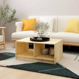 Mesa de Centro Mediana de Madera de Abeto Sólido, Diseño de Madera Natural para una Decoración Elegante del Hogar - Product Image 1