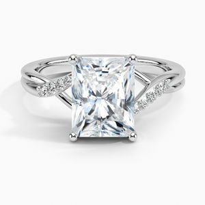 Bague BOJ 039 en argent 925 avec halo de diamants, coupe radiante, 2 carats, couleur D, VVS1, moissanite certifiée GRA, prix bas - Product Image 1
