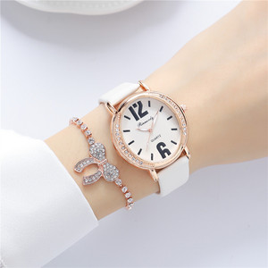 Relojes de Moda para Mujer 9809 2023 con Pulseras, Reloj de Cuero de Lujo para Chicas, Elegante - Product Image 5
