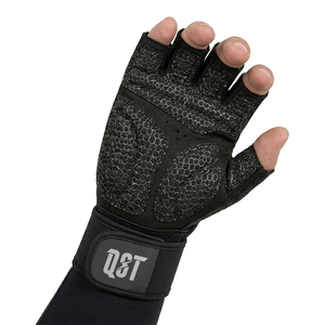 Half Finger Mesh Breathable Non-Slip Weightlifting <b>Gloves</b> Padded Palm Wrist Support Gym Training <b>Grip</b> Support Custom Logo OEM - Product Image 3