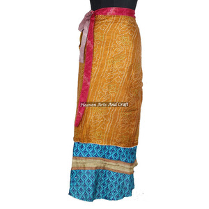 Nuevo Faldón Envolvente Reversible de Seda 100% Vintage de Dos Capas, Faldón Envolvente Mágico de Seda Vintage Reversible de 38 Pulgadas, Tipo Halter Tubo - Product Image 5