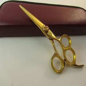 Ciseaux de coiffure professionnels en acier inoxydable japonais doré avec logo personnalisé pour salon de coiffure, vente en gros - Product Image 3