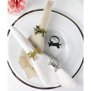 Tiger Shape Black Metal Napkin Rings Napkin Loop For Table Decoration Safari Theme Dining Setup Restaurant And Resort Styling - Product Image 6