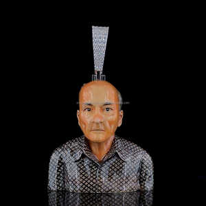 Colgante Personalizado con Retrato Facial, Estilo Hip Hop, con Incrustaciones de Diamantes de Moissanita, Chapado en Oro sobre Plata de Ley, para Fiestas y Uso Diario - Product Image 1