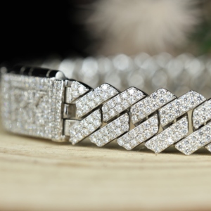 Bracelet cubain unisexe plaqué or et argent, 8mm 10mm 12mm, Moissanite VVS1, motif trèfle, style Iced, bijoux de fête, prix abordable - Product Image 5