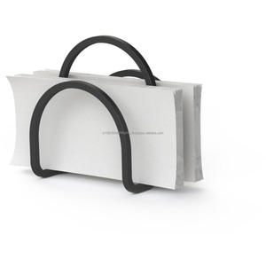 Porte-serviettes de style ferme moderne Base d'affichage d'équilibre en fer Support de mouchoirs tendance à revêtement noir et support à taux de vente chaud - Product Image 1