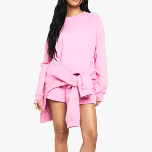 Sudadera con Capucha para Mujer, Peso Pesado, Color Rosa, Estampado Personalizado, Bordado, Algodón, Felpa, Talla Grande, Invierno - Product Image 3