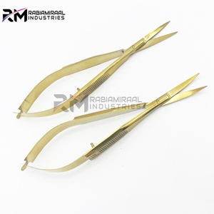 Ciseaux à ressort en or ciseaux de manucure ciseaux à sourcils en acier inoxydable étiquette privée personnalisée et emballage - Product Image 3