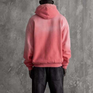 Sweat à capuche pour homme grande taille en coton bouclette épais, coupe ample, effet délavé et usé, imprimé numérique, logo personnalisé, automne - Product Image 4