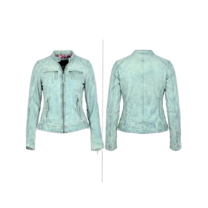 Washed Pu Motorcycle <b>Jacket</b> With Hooded Design <b>Patch</b> Details Zipper Closure Unisex Moto Biker Style Autumn Wear - Product Image 5