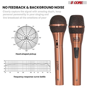 Par de Micrófonos de Karaoke de 5 Núcleos, Micrófono Dinámico XLR de Mano para Él y Ella, Sonido Nítido, Aspecto Elegante - Product Image 4