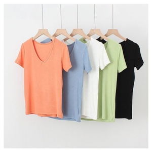 T-shirt à manches courtes pour homme, couleur unie, col rond, coupe classique, en coton tricoté, décontracté - Product Image 4