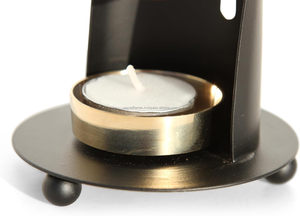 Adjustable Brass Resin Incense Burner Matte Black Stand Tealight <b>Candle</b> Frankincense Warmer Censer Wholesale - Product Image 6
