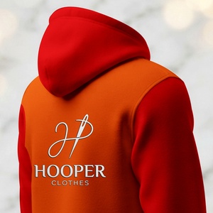 Sudadera con Capucha para Hombre, Color Naranja-Rojo, Sostenible, Transpirable, de Secado Rápido, con Logotipo Personalizado, Top Ventas - Product Image 5
