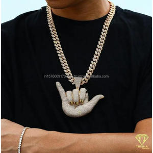 จี้มือแฟชั่นที่มีรูปแบบหินเต็มรูปแบบและเพชร VVS Moissanite ที่ยอดเยี่ยม - Product Image 2