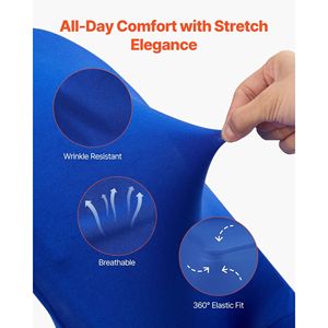 50 Pezzi Coprisedia Blu in Poliestere Spandex, Coperture Elasticizzate per Sedie per Matrimoni, Feste, Cene o Banchetti - Product Image 3