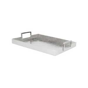Elegant Gold Hammered Metal Serving <b>Tray</b> Rectangular Stainless Steel Food Platter with Square Handles Luxury Hotel Tableware - Product Image 4