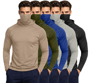 Haut de pêche à capuche pour homme, manches longues, protection solaire UPF 50, cache-visage et cache-cou intégrés, prix usine, étiquetage personnalisé, OEM - Product Image 1