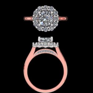 Anillo de Compromiso con Halo de Diamantes Cultivados en Laboratorio, Corte Cojín, 1.84 ct, Certificado por IGI, Oro Rosa de 14K/18K, Anillo de Boda para Mujer, Joyería Fina para Novia - Product Image 3