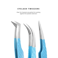 Ensemble de pinces à épiler professionnelles en acier inoxydable, durables et très tendance, avec pointes en fibre pour une précision accrue