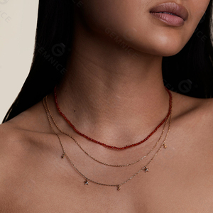 Collar Gemnel Versátil Apilable de Doble Hilo <span class=keywords><strong>con</strong></span> Pequeños Dijes de Estrella de Mar y Circonitas para Estilo de Collar en Capas - Product Image 5