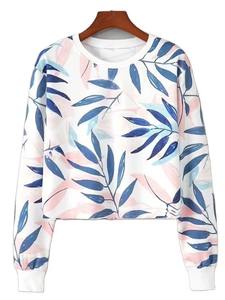 Sudadera Corta de Manga Larga con Estampado para Mujer, Sudadera Tejida de Otoño Invierno con Logotipo Frontal, Sudaderas con Capucha a la Moda - Product Image 4