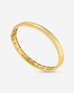 Pulseras de media eternidad con diamantes cultivados en laboratorio, engaste pavé, 6 mm, forma ovalada, con bisagras, personalizables, oro macizo de 10K, 14K, 18K, venta al por mayor - Product Image 3
