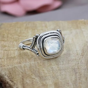 Heaven <b>Crafts</b> Natural Rainbow Moonstone <b>Ring</b> 925 Sterling Silver Bohemian Vintage GIA Certified Christian June Birthstone - Product Image 6