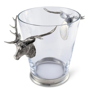 Cubo de Hielo de Cristal de Lujo con Asas de Cabeza de Ciervo en Plata Antigua, Enfriador de Vino y Champán Premium para Bar y Mesa Festiva - Product Image 4