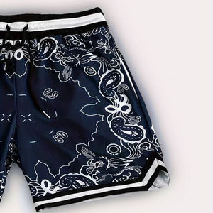 Shorts de bain pour homme à imprimé paisley, séchage rapide, cordon de serrage, taille élastique, décontractés, en polyester, longueur courte, shorts de sport - Product Image 2